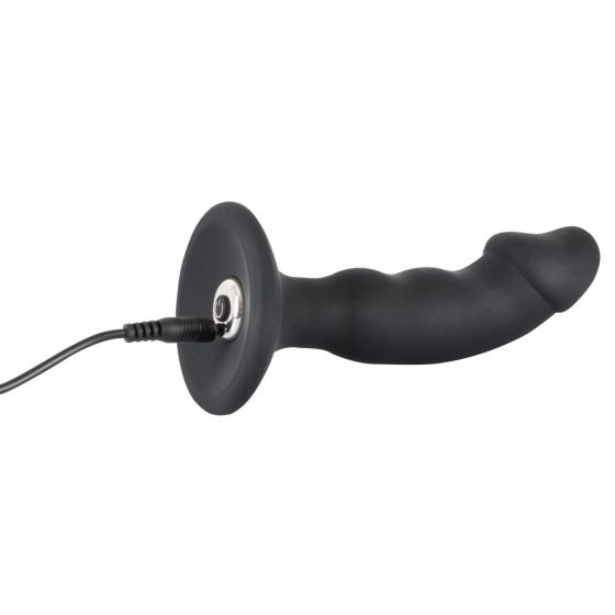 Black Velvet - nabíjecí anální vibrátor ve tvaru penisu (černý)