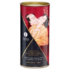   Shunga - hřejivý masážní olej - šampaňské jahoda (100 ml)