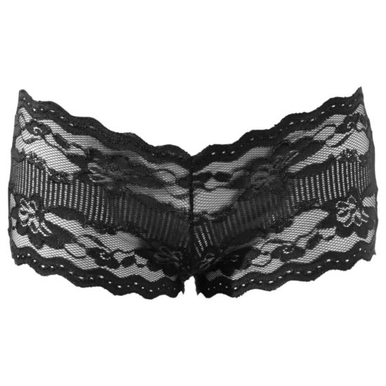 Cottelli Collection - pikantní, krajkové francouzské kalhotky (černé) - L