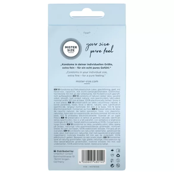 Mister Size - λεπτό προφυλακτικό - 60mm - συσκευασία 10 τεμαχίων