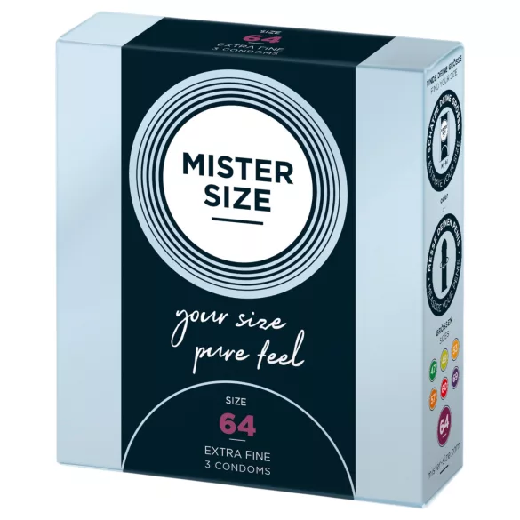 Mister Size - ανδρικό λεπτό προφυλακτικό - 64mm - 3 τεμάχια