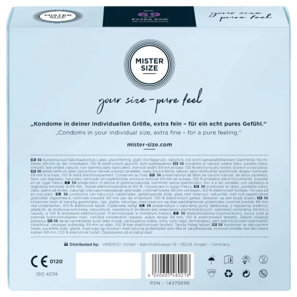 Mister Size - λεπτό προφυλακτικό - 69mm - συσκευασία 36 τεμαχίων