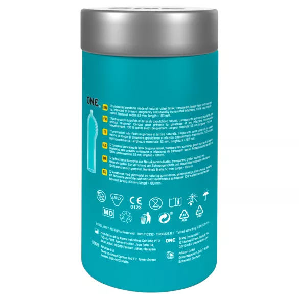 ONE Pleasure Plus - προφυλακτικά με εσωτερικές ραβδώσεις (12 τεμάχια)