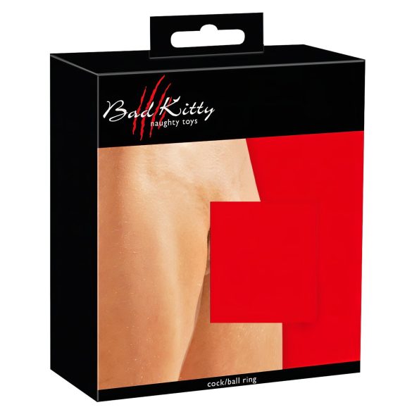 Bad Kitty - δερμάτινο δαχτυλίδι όρχεων και πέους (μαύρο)