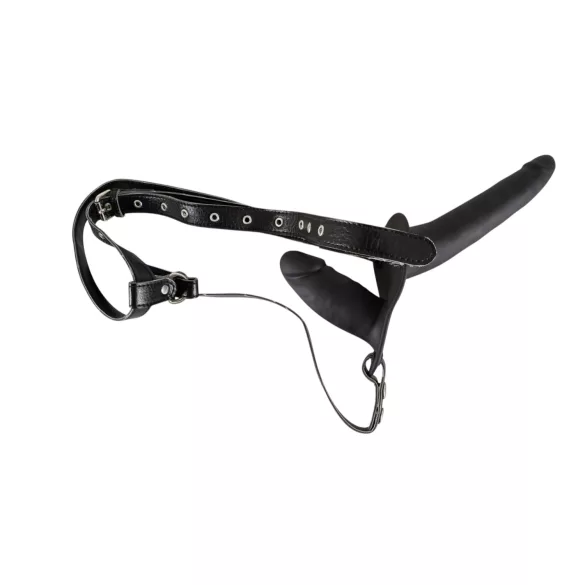 You2Toys - στραπόν με διπλό ομοίωμα πέους - σιλικόνη - μαύρο