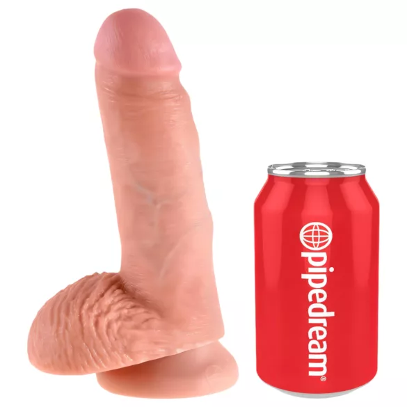 King Cock - ρεαλιστικό dildo με όρχεις - 18cm - φυσικό χρώμα