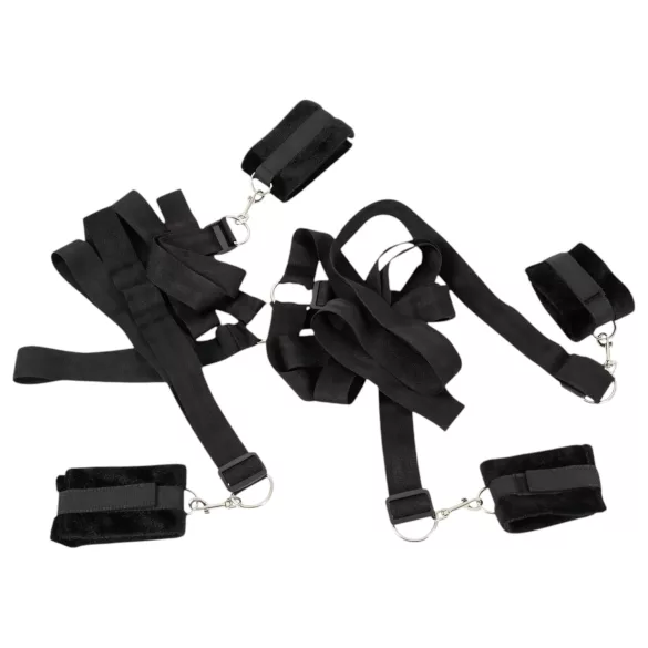 Bad Kitty - σετ δεσίματος κρεβατιού με γούνα - 5 τεμάχια