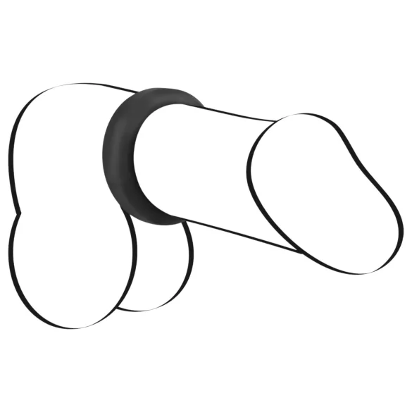 Black Velvets - δαχτυλίδι πέους παχύ - σιλικόνη μαύρο 2,6cm