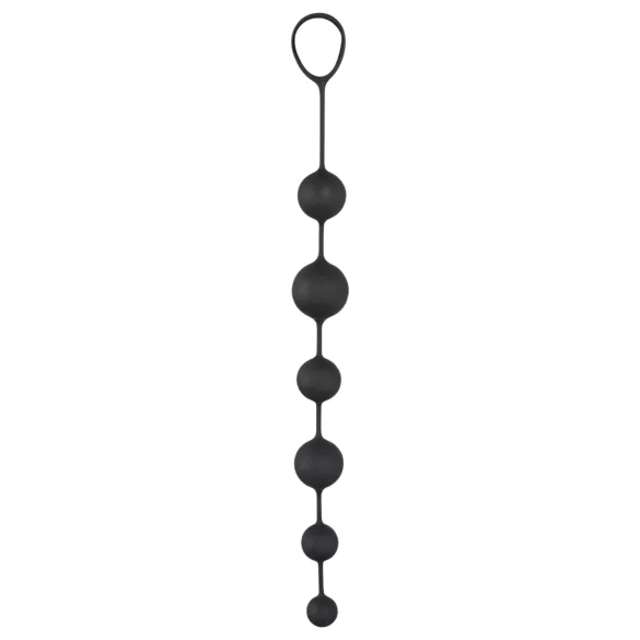 Black Velvets - πρωκτικό ομοίωμα με 6 μπίλιες - σιλικόνη μαύρο