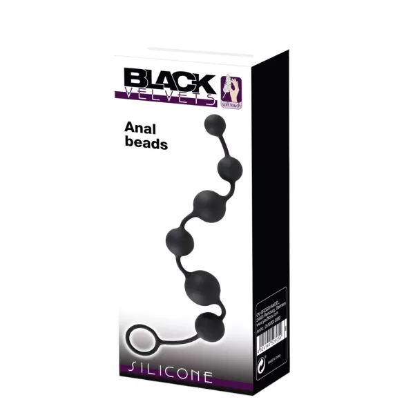 Black Velvets - πρωκτικό διό υπoθέσεως με 6 χάντρες (μαύρο)