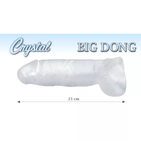 Crystal Clear Big Dong - ζελέ γιγάντιο δονητικό ομοίωμα (21,5 cm)
