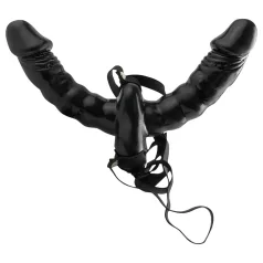   Pipedream - Διπλό δονητή strap-on (μαύρο) - Fetish