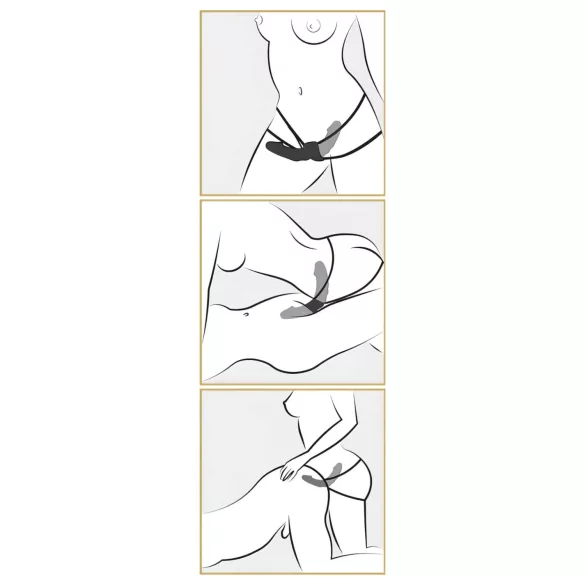 Pipedream - Διπλό δονητή strap-on (μαύρο) - Fetish