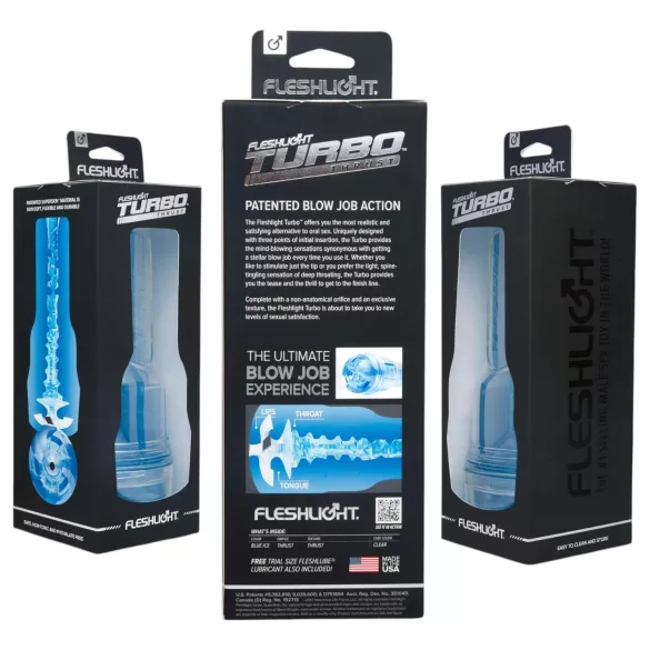 Fleshlight Turbo Thrust - ανδρικό masturbator με ισχυρή αναρρόφηση - μπλε