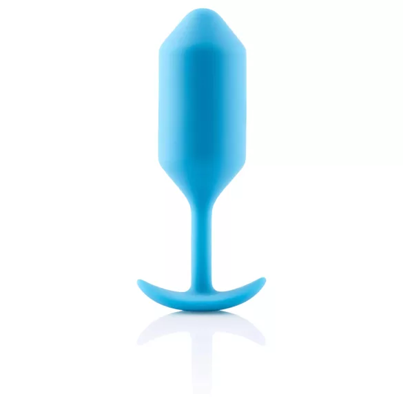 b-Vibe Snug Plug 3 - διπλό σφαιρικό buttplug (180g, μπλε)