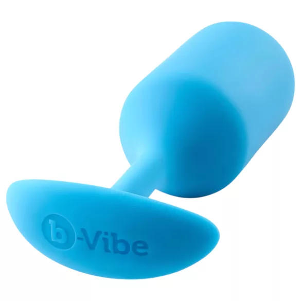 b-Vibe Snug Plug 3 - διπλό σφαιρικό buttplug (180g, μπλε)