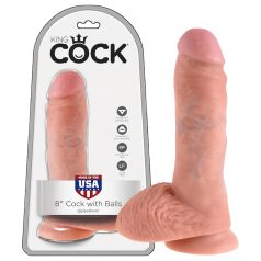King Cock 8 με όρχεις dildo (20 cm) - φυσικό