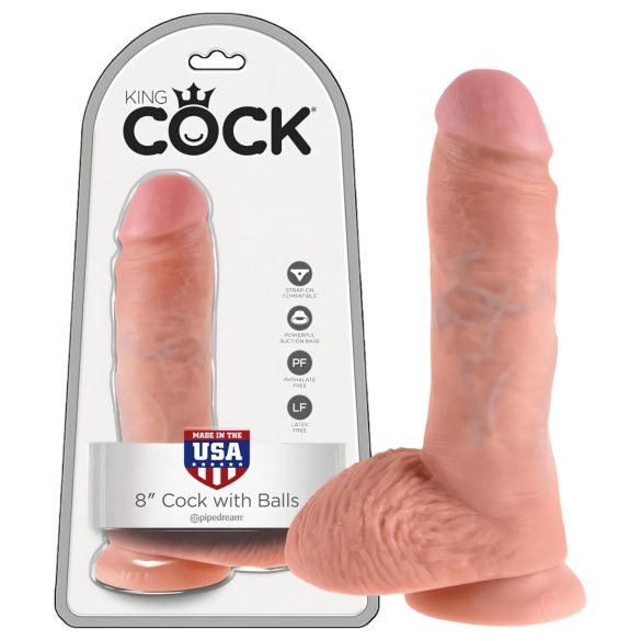 King Cock 8 με όρχεις dildo (20 cm) - φυσικό