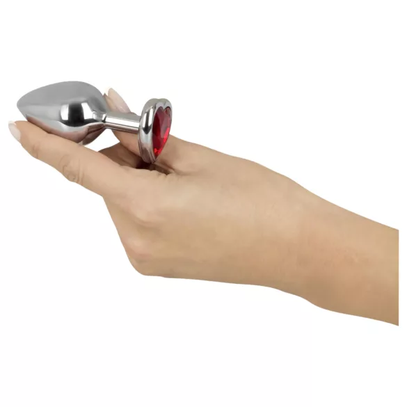 You2Toys - πρωκτική σφήνα αλουμινίου με διαμάντι 85g - ασημί/κόκκινο