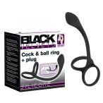 Black Velvets Cock & Ball Ring + Plug Slim