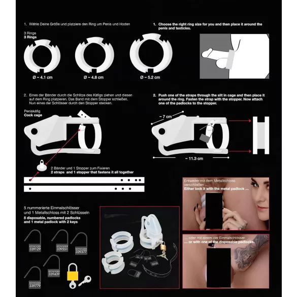 You2Toys - κλουβί πέους σιλικόνης - λευκό