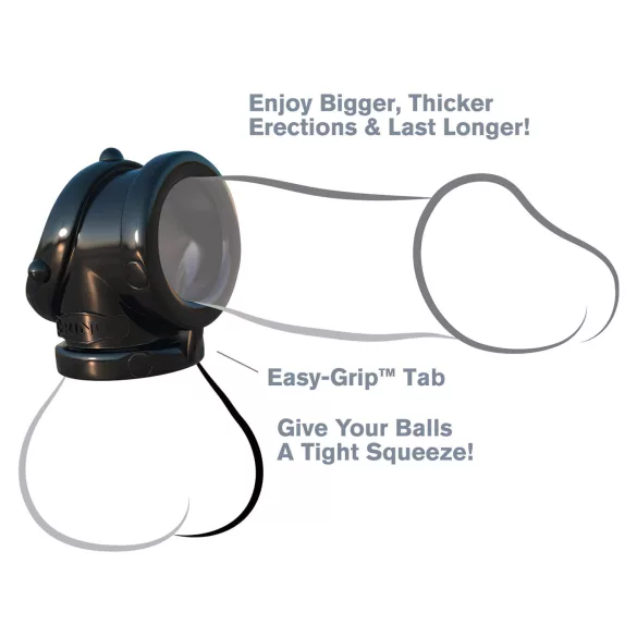 Fantasy Rock Hard - δαχτυλίδι πέους & όρχεων - μαύρο