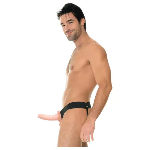 Fetish - strap-on με κοίλο δόντι - ρυθμιζόμενο - φυσικό χρώμα