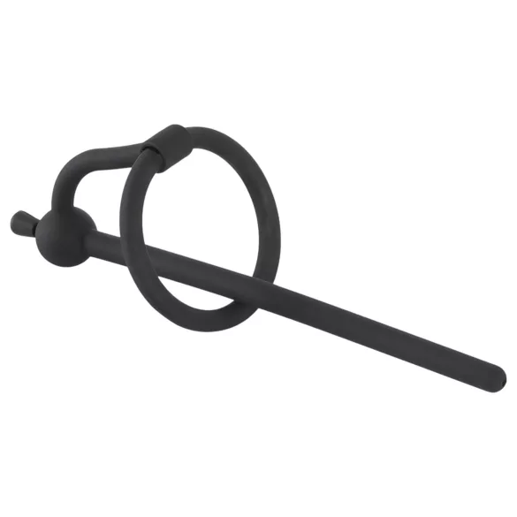 Penisplug - διαστολέας ουρήθρας σιλικόνης με δαχτυλίδι βαλάνου 0,6mm - μαύρο