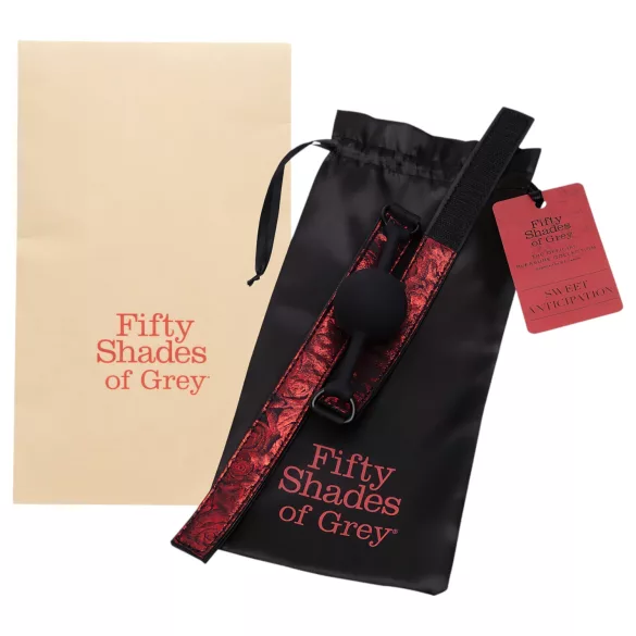 Fifty Shades of Grey - ερωτικό φίμωτρο στόματος - δέρμα μαύρο κόκκινο