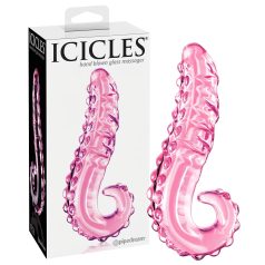   Icicles No. 24 - ραβδωτό γυάλινο dildo (ροζ)
