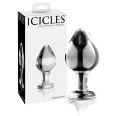   Icicles No. 25 - κωνικό, γυάλινο πρωκτικό plug (διάφανο)