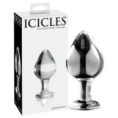   Icicles No. 25 - πρωκτική σφήνα κώνος - γυάλινη - διαφανής