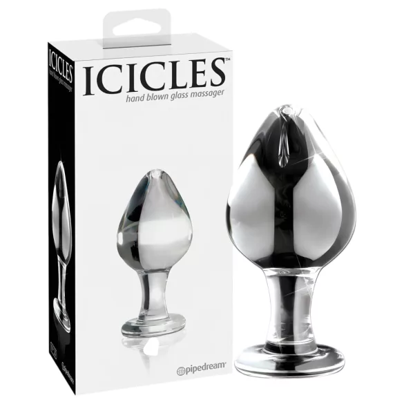 Icicles No. 25 - πρωκτική σφήνα κώνος - γυάλινη - διαφανής