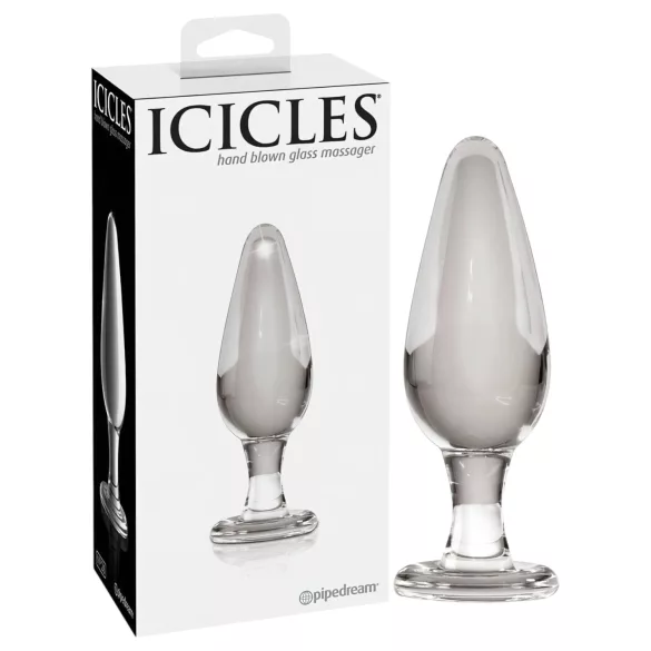 Icicles No. 26 - κωνικό, γυάλινο πρωκτικό βύσμα (διάφανο)