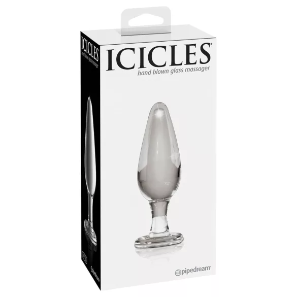 Icicles No. 26 - κωνικό, γυάλινο πρωκτικό βύσμα (διάφανο)