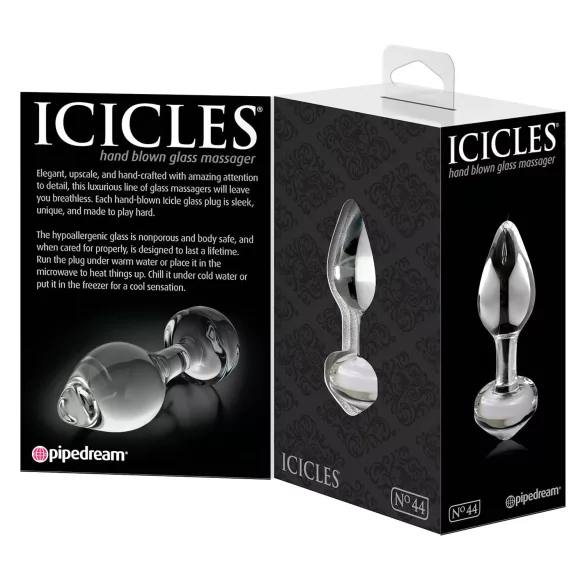 Icicles No. 44 - πρωκτικό βύσμα κωνικό - γυαλί διαφανές