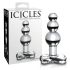 Icicles No. 47 - τριπλό μαργαριτάρι, γυάλινο πρωκτικό plug (διαφανές)
