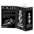 Icicles No. 47 - τριπλό μαργαριτάρι, γυάλινο πρωκτικό plug (διαφανές)