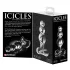 Icicles No. 47 - πρωκτική σφήνα γυάλινη με τριπλές χάντρες - διάφανο