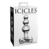 Icicles No. 47 - πρωκτική σφήνα γυάλινη με τριπλές χάντρες - διάφανο