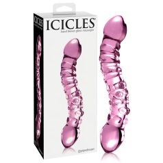   Icicles No. 55 - διπλό άκρο, G-σημείο γυάλινο δονητή (ροζ)