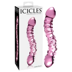   Icicles No. 55 - διπλής όψης γυάλινο δονητής G-σημείο - ροζ