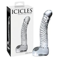   Icicles No. 61 - γυάλινος δονητής με όρχεις και πέος (διάφανος)