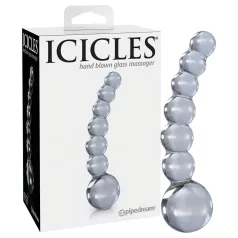   Icicles No. 66 - γυάλινο δονητής καμπυλωτός με σφαίρες - διάφανο