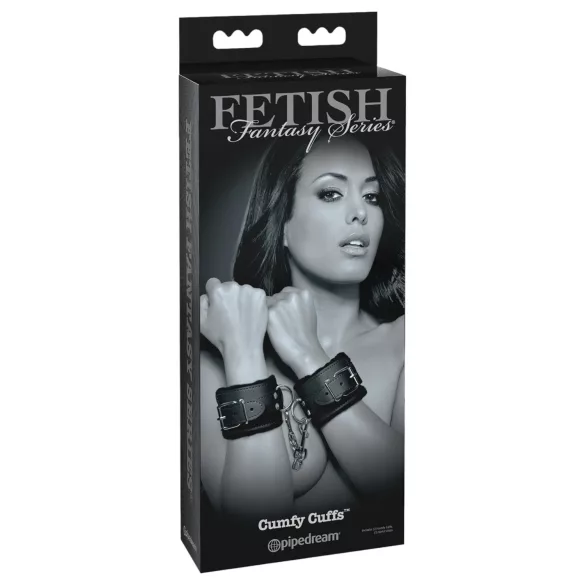Fetish - χειροπέδες γούνινες - μαλακές - μαύρο