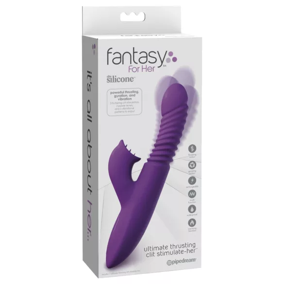 Fantasy For Her - 3 σε 1 ωθούμενος δονητής με λειτουργία θέρμανσης (μωβ)