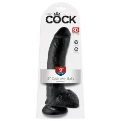   King Cock - δονητής με όρχεις και βεντούζα - 23cm - μαύρο
