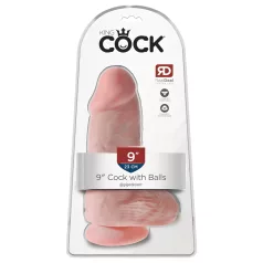   King Cock - δονητής με όρχεις και βεντούζα - 23cm - φυσικό χρώμα