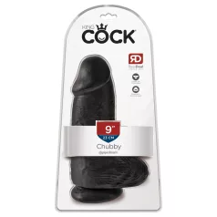   King Cock - δονητής με όρχεις και βεντούζα - μαύρο 23cm