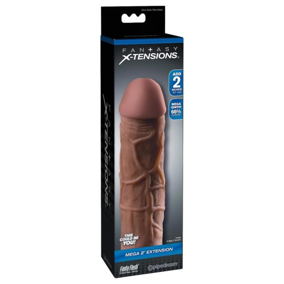 X-TENSION Mega 2 - Ρεαλιστικό Επέκτασμα Πέους (20,3cm) - Σκούρο Φυσικό
